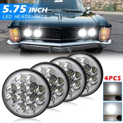 Faros LED 4 piezas 5 3/4" 5,75" redondos altos/bajos para Buick Riviera LeSabre Skylark Foto 1 de 4