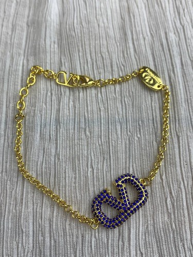 Collana con ciondolo Valentino in corda d'oro con catena a V viola