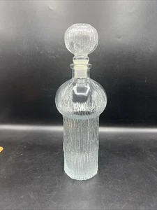 Vintage Oberglas Nordic Bark Austria Klarglas Karaffe mit Stopfen Barware Flasche - Bild 1 von 6