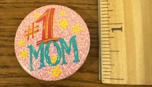 Vintage #1 Mama rosa Stern Button Pin hinten Anstecker 1,25" Muttertag Geschenk - Bild 1 von 3