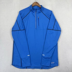 Eastern Mountain Sports Sweatshirt Mens XL Blue 1/4 Zip Pullover Outdoor Hiking - Picture 1 of 11