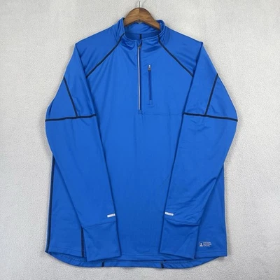 Eastern Mountain Sports Sweatshirt Mens XL Blue 1/4 Zip Pullover Outdoor Hiking - Image 1 of 4