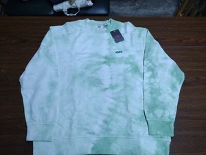 Levi’s  Men's LargeLogo Garment Dyed Terry Sweatshirt Relaxed Fit Green  - Picture 1 of 14