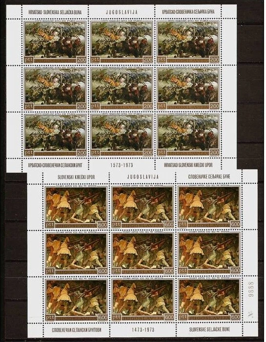Yugoslavia 1973 ☀ Art /500th Anniv. of Slovenian Peasant risings Battle of Krsko Foto 1 de 1