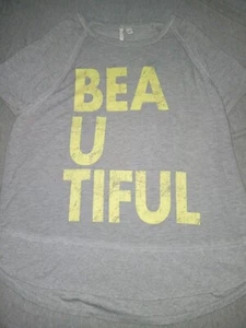 Active Top 14/16W Gray With Yellow Writing.. Beautiful! Uniquely Put... - Picture 1 of 6