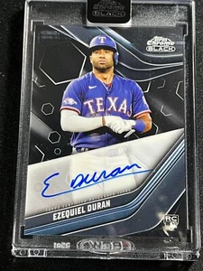 2023 Topps CHROME BLACK EZEQUIEL DURAN AUTO RANGERS RC CBA-ED ENCASED - Picture 1 of 2