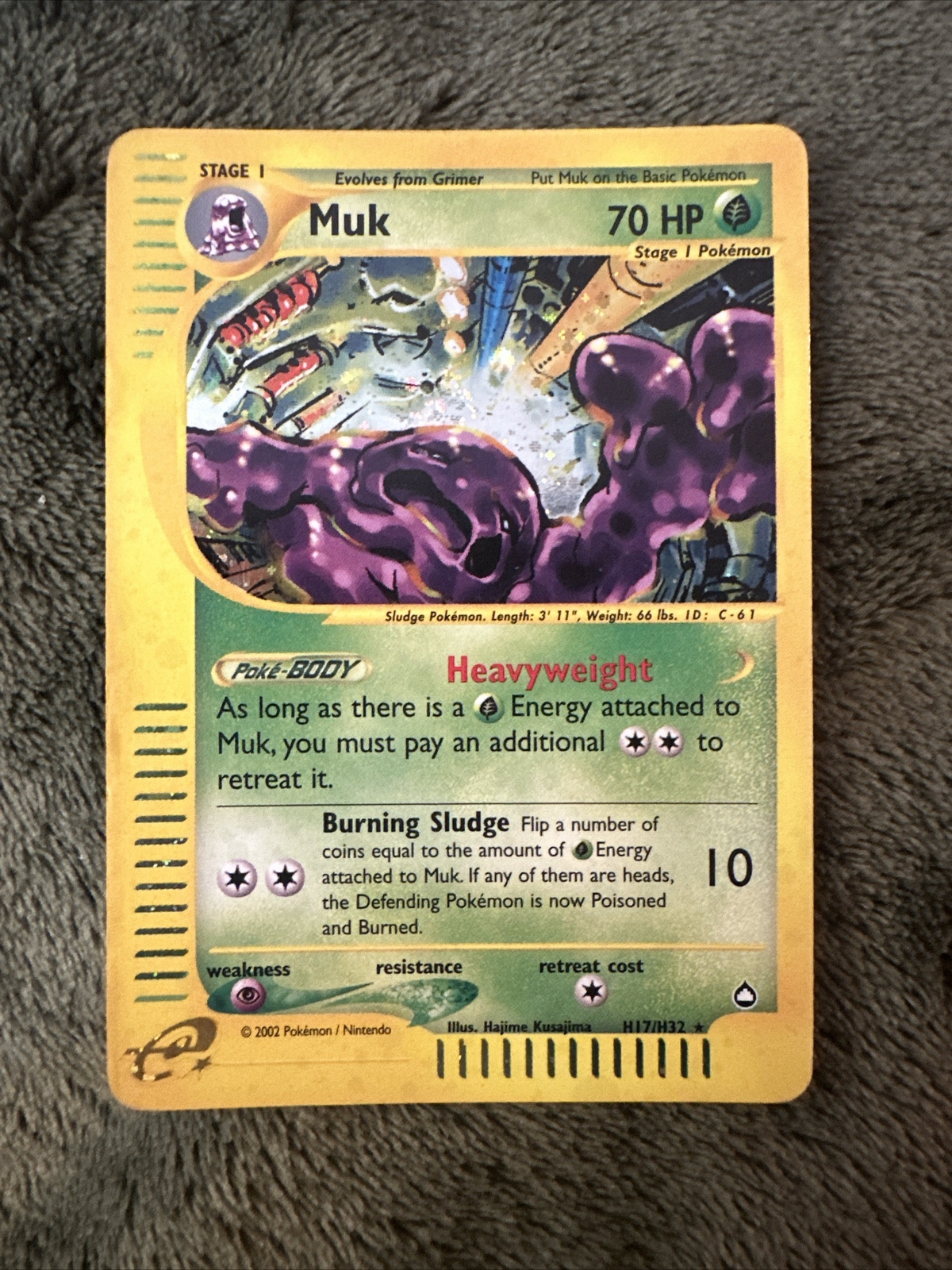 2003 Muk H17/H32 Holo Rare - Pokemon Aquapolis - Vintage WOTC - MP