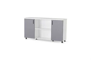 Grau-Weißer Aktenschrank Luxuriöses Büro Sideboard Rechteckige Kommode - Bild 1 von 1