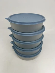 Vtg Tupperware Little Wonders Containers 1405 Set of 5 with Lids Cornflower Blue - Picture 1 of 9