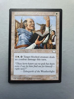 Benalish Missionary, MTG Weatherlight (1997) Common White Creature NM - Image 1 of 2