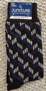 Mens Fun Themed Dress Socks  Brown, BLUE, TAN RECTANGLE striped Sz 6-12 - Picture 1 of 2