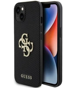 Guess Hardcase Perforated 4G Glitter für iPhone 15 / 14 / 13 6,1" schwarz - Bild 1 von 1