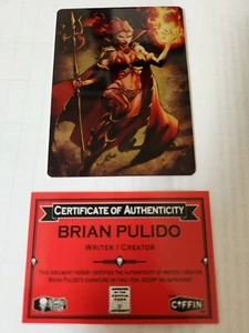 Lady Satanus Rookie Card Metallicard Signed by Brian Pulido Limited to 250 COA - Bild 1 von 3