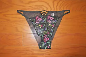 L ❤️ VICTORIA'S SECRET PANTIES Lace ❤️BRAZILIAN CHEEKY STRING BIKINI Embellished - Picture 1 of 4