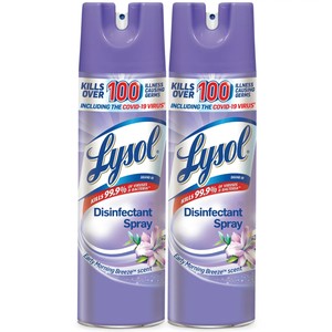 Lysol Disinfectant Spray Sanitizing & Antibacterial, Early Morning Breeze 2x19oz