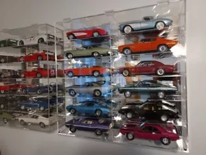 Car Display Case Acrylic Mirrored 12 Pcs Hot Diecast 1/18 Model Wheels Cabinet - Picture 1 of 15