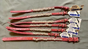 Großhandelsposten (7) Mirage Haustier Hundehalsbänder Rosa Faux Kroko Kristall Perlen XS/S/M - Bild 1 von 12