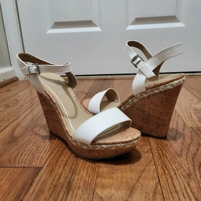 Sandalia de cuña con plataforma de corcho de yute con correa para el tobillo Me Too talla 8 Foto 1 de 4