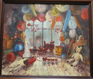 John Bampfield (geb.1947) Öle auf Leinwand. "Der Spielzeugladen" - Bild 1 von 6