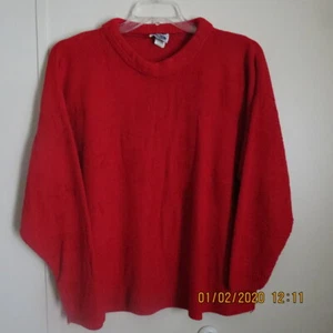 Red, Sweater, Long Sleeve, 100% Acrylic, PLUS size 2X, - Picture 1 of 8