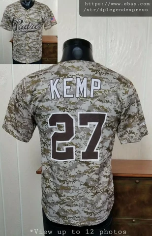 MLB San Diego Padres Baseball MATT KEMP #27 Camo SGA Jersey Shirt ***Sz S *NOTE Cover