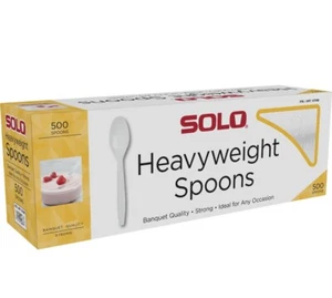 Solo Heavyweight Plastic Spoon, White, 500 count – For Home, Party, And Event - Picture 1 of 1