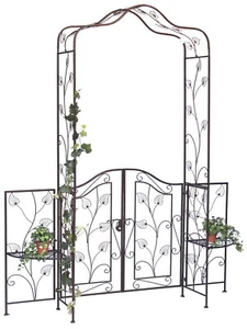 Rosenbogen mit Tor Pforte 101759 Metall Gartentor 236x186 cm Rankgerüst - Bild 1 von 12