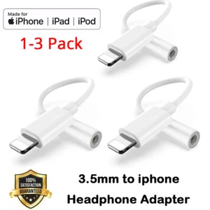 1/3pcs Pour iPhone Casque Adaptateur Jack 8Pin vers 3.5mm Aux Cordon Dongle Convertisseur - Photo 1 sur 15
