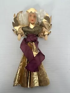 Gonna Vintage Germania Ovest Cera Angelo Albero Topper Bionda Lamina Oro Norimberga? - Foto 1 di 18