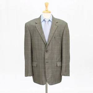 Andrew Fezza 46R Brown Sport Coat Blazer Jacket Check 2B Wool - Picture 1 of 11