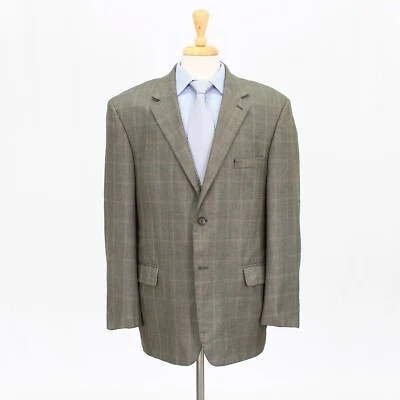 Andrew Fezza 46R Brown Sport Coat Blazer Jacket Check 2B Wool - Image 1 of 4