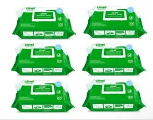 6 x 200 WIPES PER PACK CLINELL WIPES ANTIBACTERIAL WET WIPES KILLS 99.9% GERMS - Picture 1 of 2
