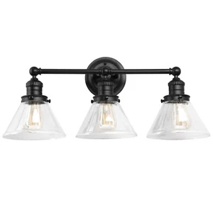 Augustin Vanity Light in Matte Black, 3-Light - Picture 1 of 7