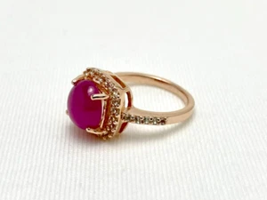 Ruby Prong Setting Rose Gold Plated Sterling Silver Ring - Picture 1 of 7