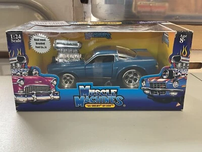 MUSCLE MACHINES TOO COOL 1966 SHELBY GT 350 1/24 SCALE DIECAST CAR IN BOX BLUE - Image 1 of 4