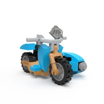 MOC: Blue Azure Sidecar Motorcycle 46 Pieces Toys Building Set | for Collectio - Image 1 of 4