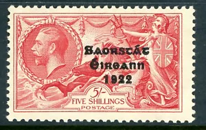 Ireland 1935 Seahorse 5' Carmine Overprint Sc #94 MNH Q464 - Afbeelding 1 van 6
