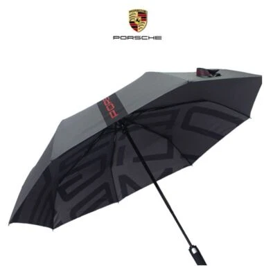 Genuine Porsche Compact Folding Automatic Umbrella Driver's Selection Gray - Image 1 of 4