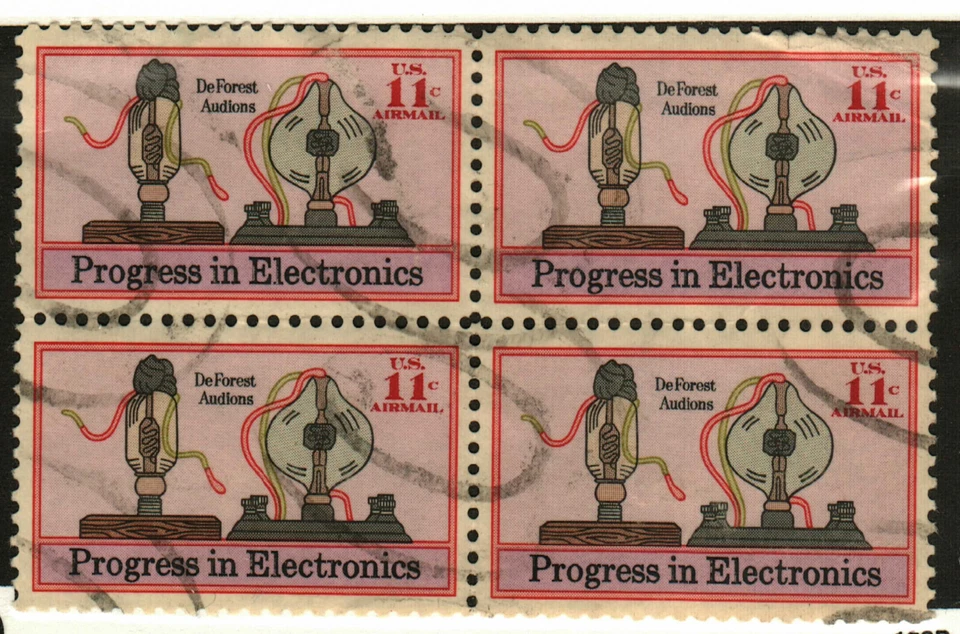US #C86 used Block  (4 stamps) Progress in electronics - Image 1 of 1