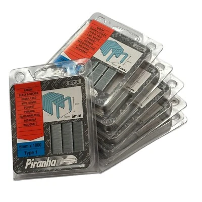 Agrafes Black & Decker X70106 Type 1 6Mm Flèche Bosch Esco Wolcraft (6 Paquets) - Photo 1/3