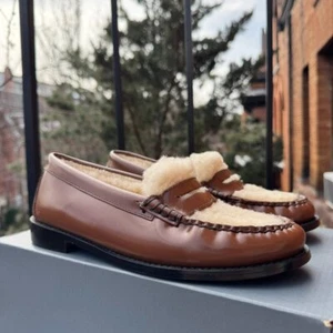 NUEVO GH Bass Whitney Acogedor Weejuns Mocasines Zapatos Cuero Marrón Oveja EE. UU. 7.5 - Imagen 1 de 13