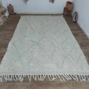 Rug Moroccan Handmade Azilal Berber 6'6"x9'8" Striped Oriental Wool Lovely Rug - Picture 1 of 10