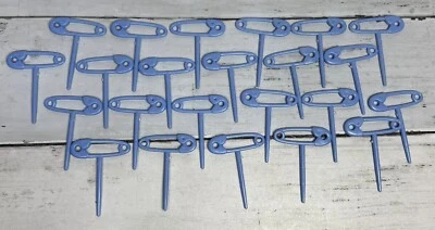 24 prendedores de pañales de seguridad para magdalenas de baby shower de colección panadería artesanías pastel azul niño Foto 1 de 4