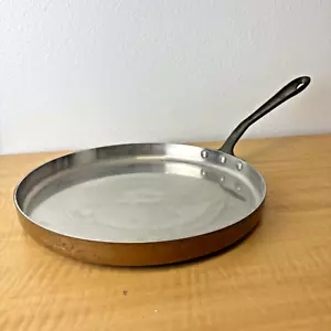 Vtg All-Clad Cop R Chef 12" shallow pan Cop*r*Chef copper, brass USA - Picture 1 of 9