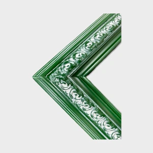 8 x 10In stock ready wood picture frame with compo ornate trims Distressed Green - Picture 1 of 9