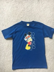 Kinder Jugend Mickey Mouse Chicago blau Kurzarm T-Shirt Gr. Large Jugend 14-16 - Bild 1 von 6