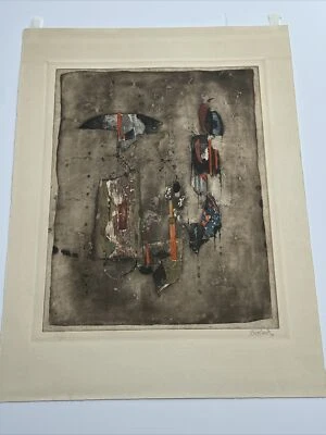 JOHNNY FRIEDLAENDER GRABADO ABSTRACTO MODERNISTA FRANCÉS ALEMÁN EXPRESIONISTA RARO Foto 1 de 4