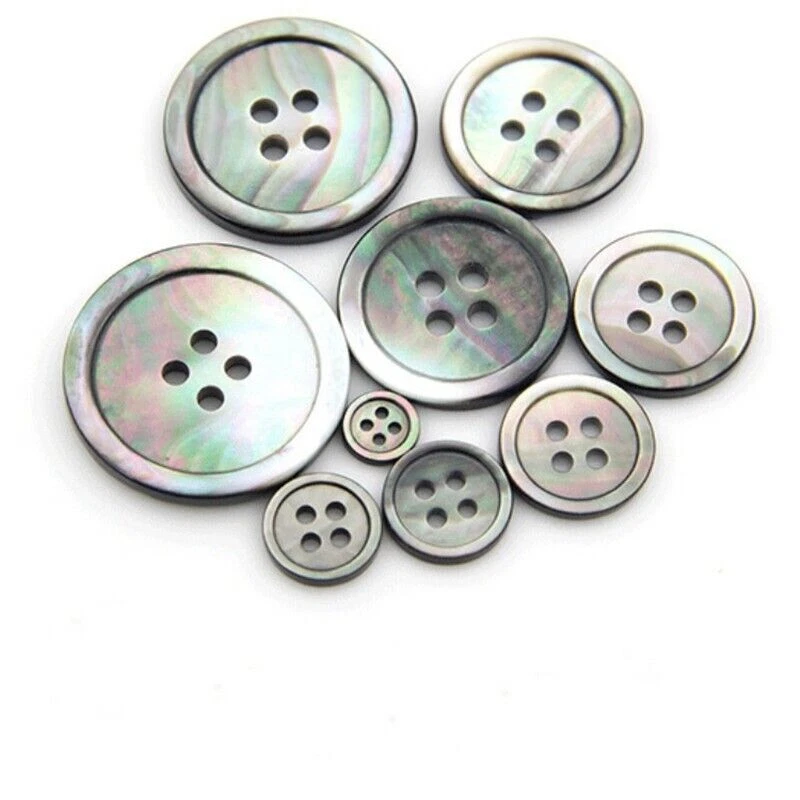 Buttons Mother of Pearl DIY Craft Knitting ButtonsGrey Shell Sewing Many sizes - Image 1 of 4