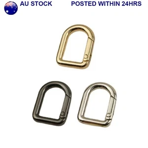 Gold/Silver/Gun Black Snap Hook Keychain: Strong D-Ring for Leather Crafts - Picture 1 of 6