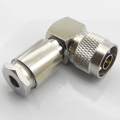 TETRACOM N Plug Right Angle for LMR240 RG8X Mini8 Male Cable Clamp Elbow Mini-8 N Type